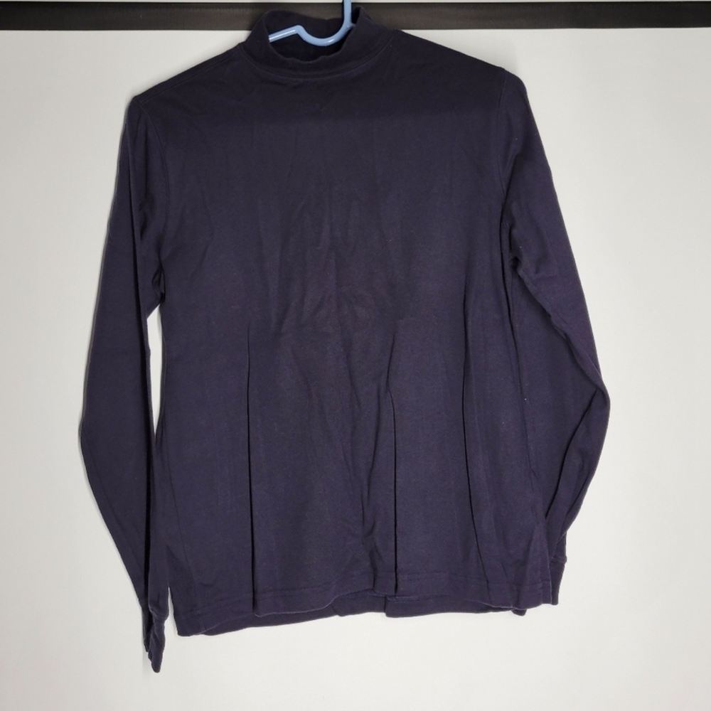 Lands' End Blue Turtleneck Long Sleeve Tee